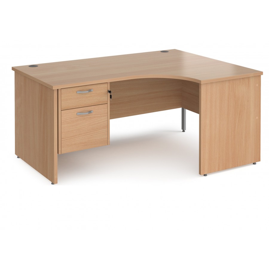 Maestro Panel end Ergonomic desk with Two Drawer Pedestal